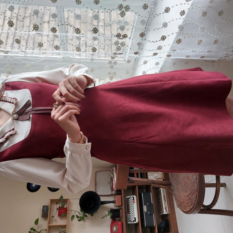 پیراهن چری گیلاسی زرشکی